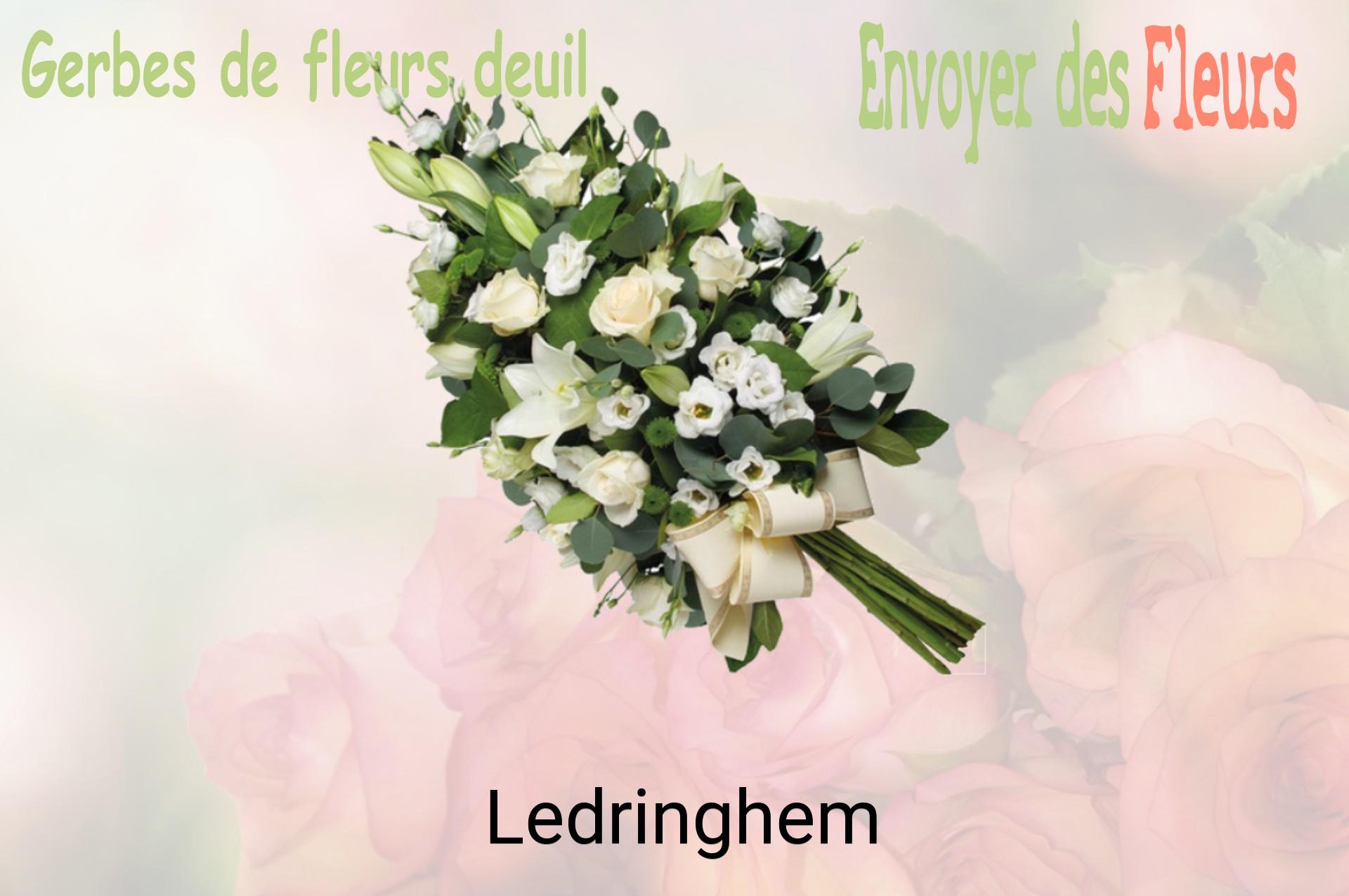Gerbe de fleurs de deuil livrée à Ledringhem